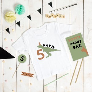 Dino Vintage Camiseta Cumple