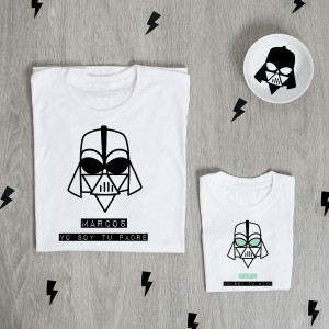 Pack Camisetas Superpapá Galaxia Blanco