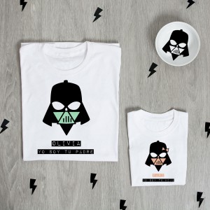 Pack Camisetas Superpapá Galaxia Negro