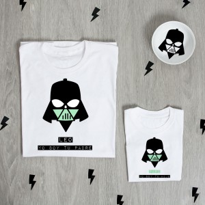 Pack Camisetas Superpapá Galaxia Negro