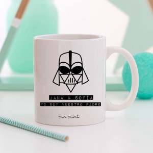 Taza Superpapá Galaxia blanca