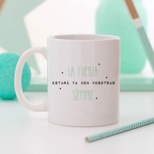 Taza Superpapá Galaxia blanca