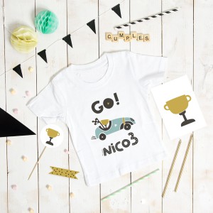 Camiseta Cumple Coche Carreras