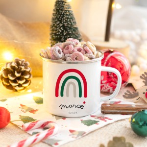 Taza Latón Arcoiris Navideño