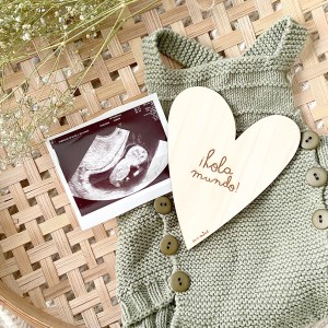 Baby Cards Wood Corazón