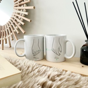 Dúo Tazas Enamorados Manos