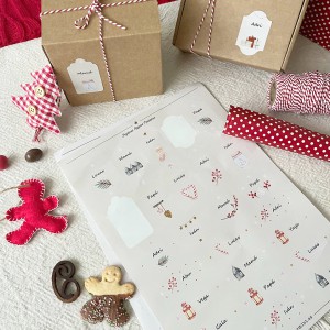 Pegatinas Regalos Navideños Acuarela