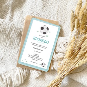 Pack Invitaciones Fútbol Acuarela
