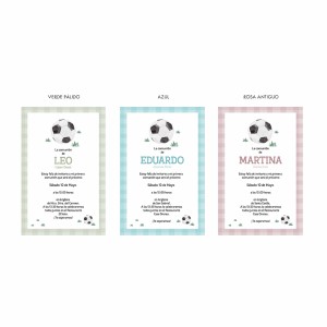 Pack Invitaciones Fútbol Acuarela