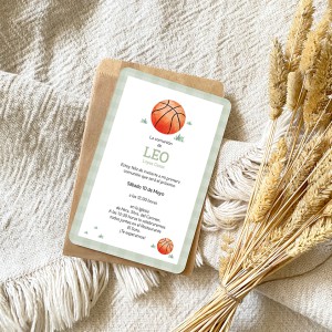 Pack Invitaciones Baloncesto Acuarela