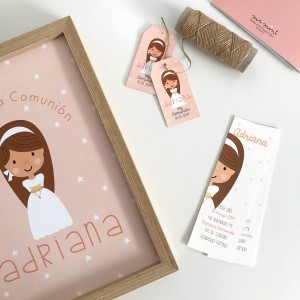 Pack Papelería comunión coral