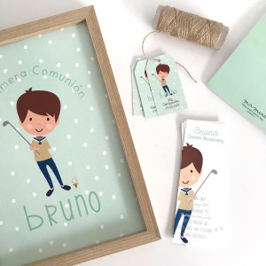 Pack Papelería comunión mint