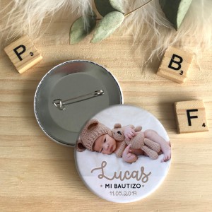 Pack Chapas Bautizo con fotografía