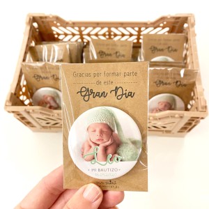 Pack Chapas Bautizo con fotografía