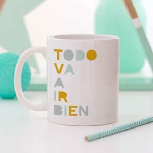 Taza "Todo va a ir bien" mint