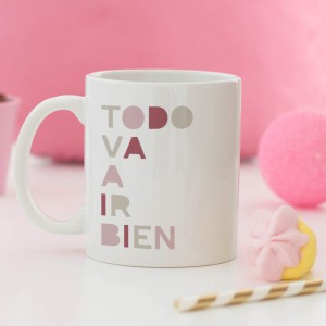Taza "Todo va a ir bien" burdeos